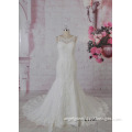 see through back fashionable style sweep train France lace wedding gowns
